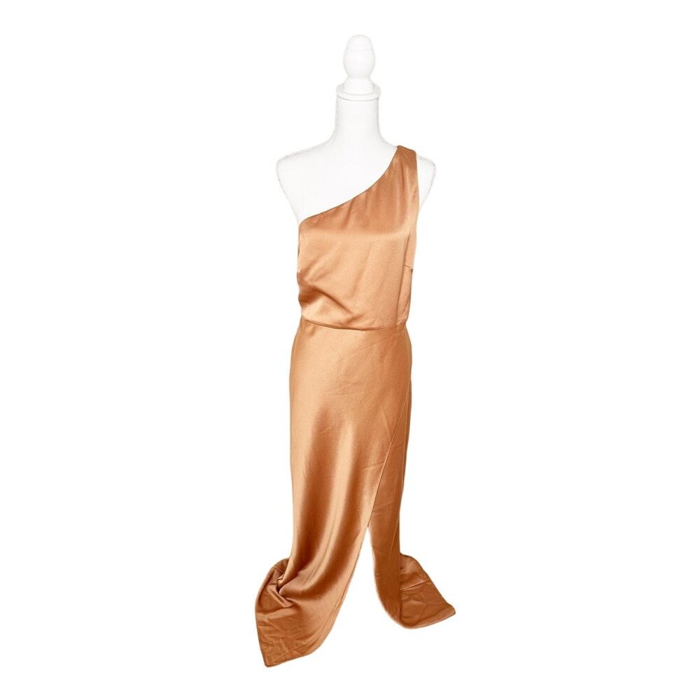 NWT BHLDN Anthropologie Dylan Cocktail Bridesmaid Dress Sedona One Shoulder Maxi - Picture 3 of 11